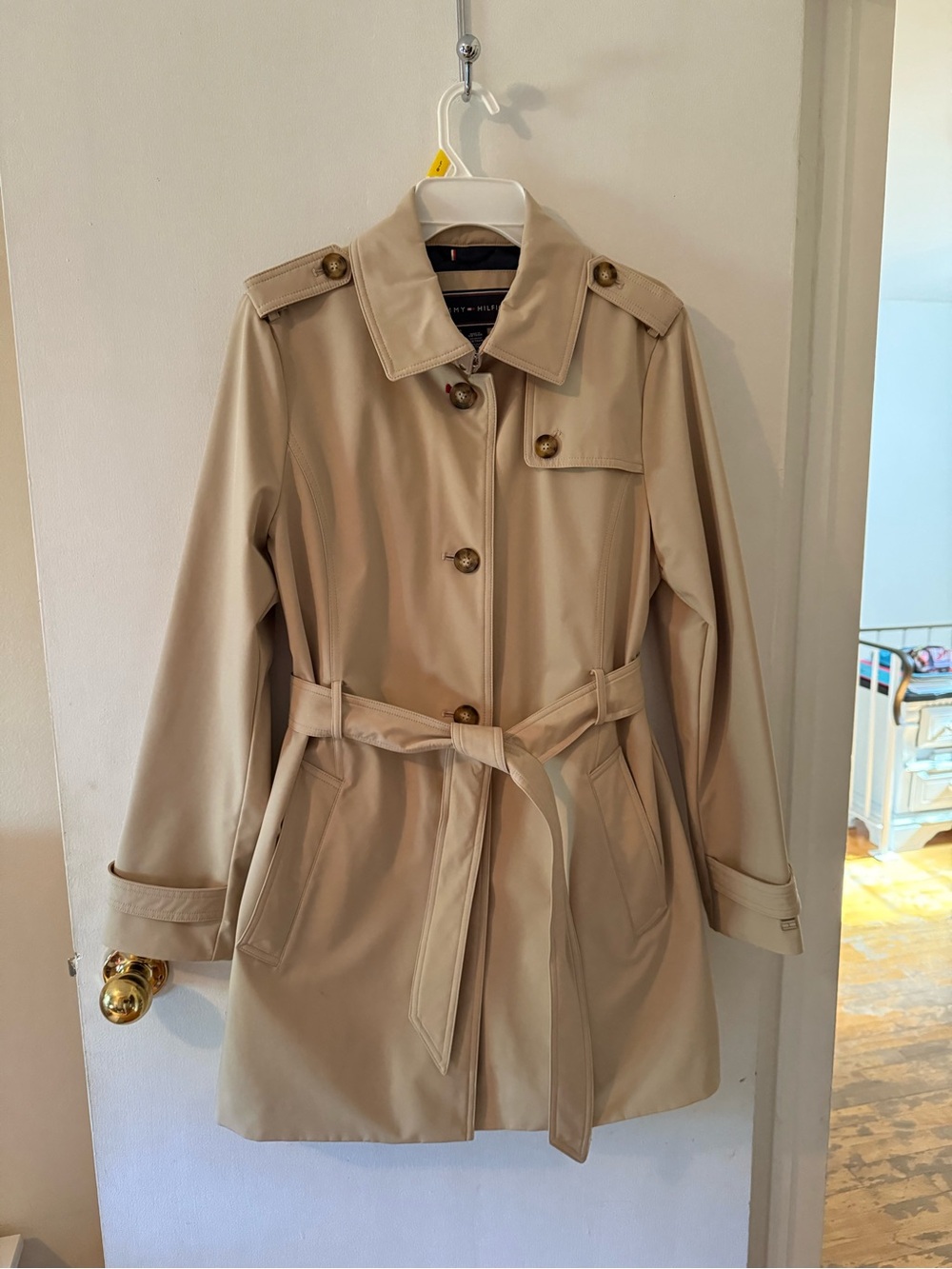 Tommy Hilfiger Women's Beige Trench Coat with Belt